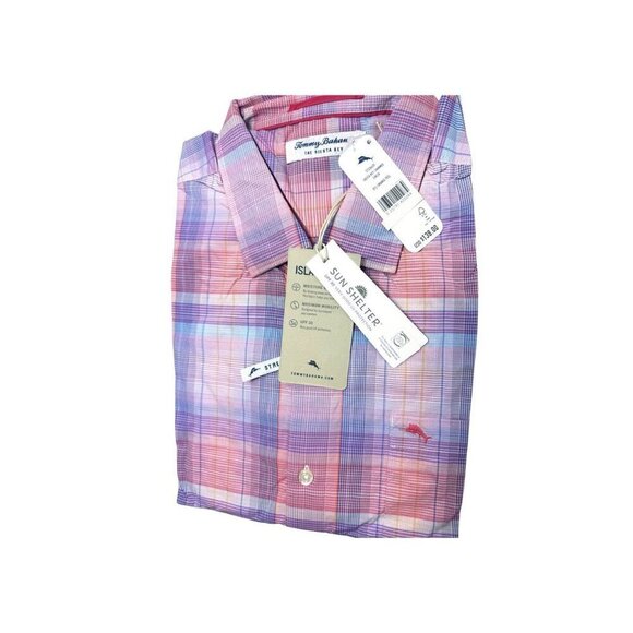 Tommy Bahama Mens Orange Blue Plaid Siesta Key Charmed Button Up Shirt Sz XL New - Picture 7 of 11